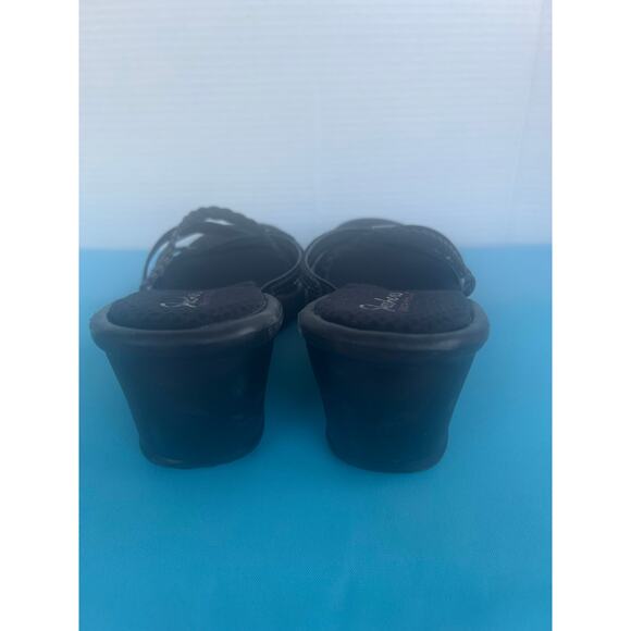 Skechers Black Cali Rumblers Social Butterfly Slide Wedge Comfort Sandals Sz 9 - Picture 6 of 11
